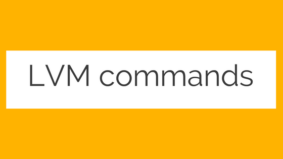 LVM commands